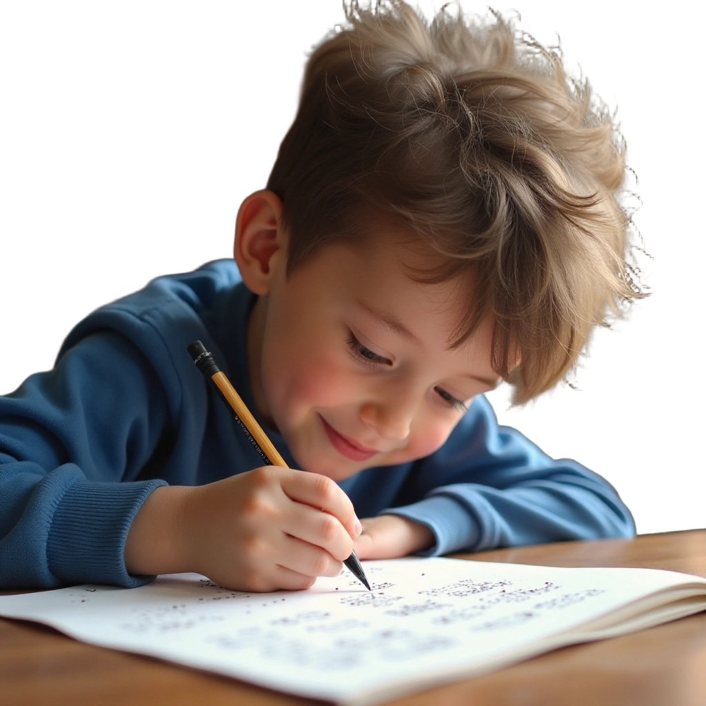 Young Boy Writing